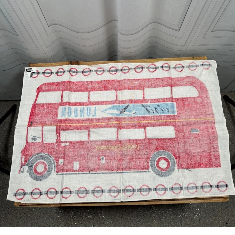 VTG Ulster Pure Irish‎ Linen London Routemaster Bus Tea Towel Design Centre
